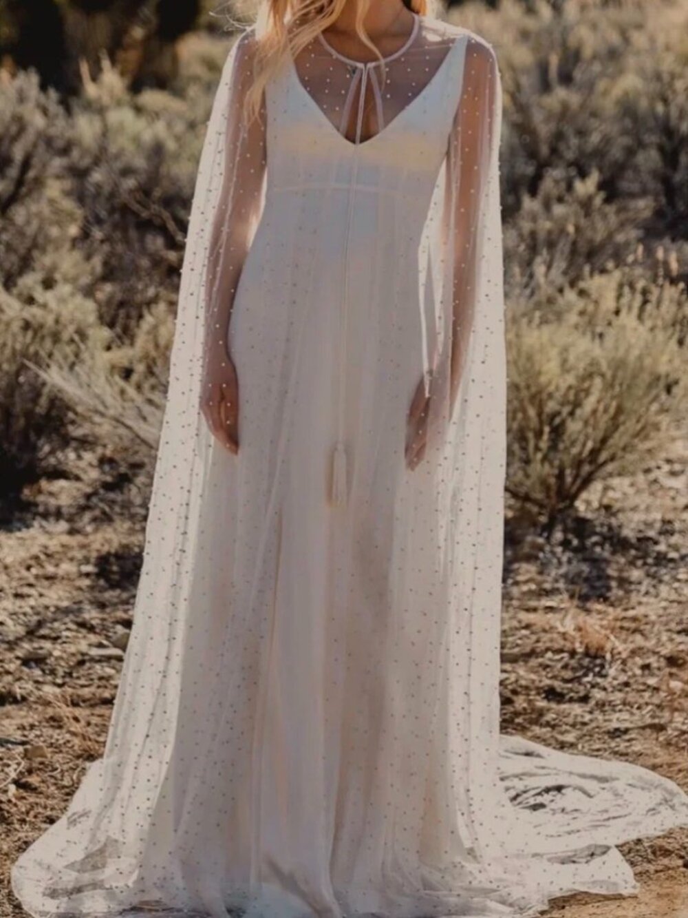 Beaded "Elie" Veil Cape - Daughters of Simone *BRAND NEW*